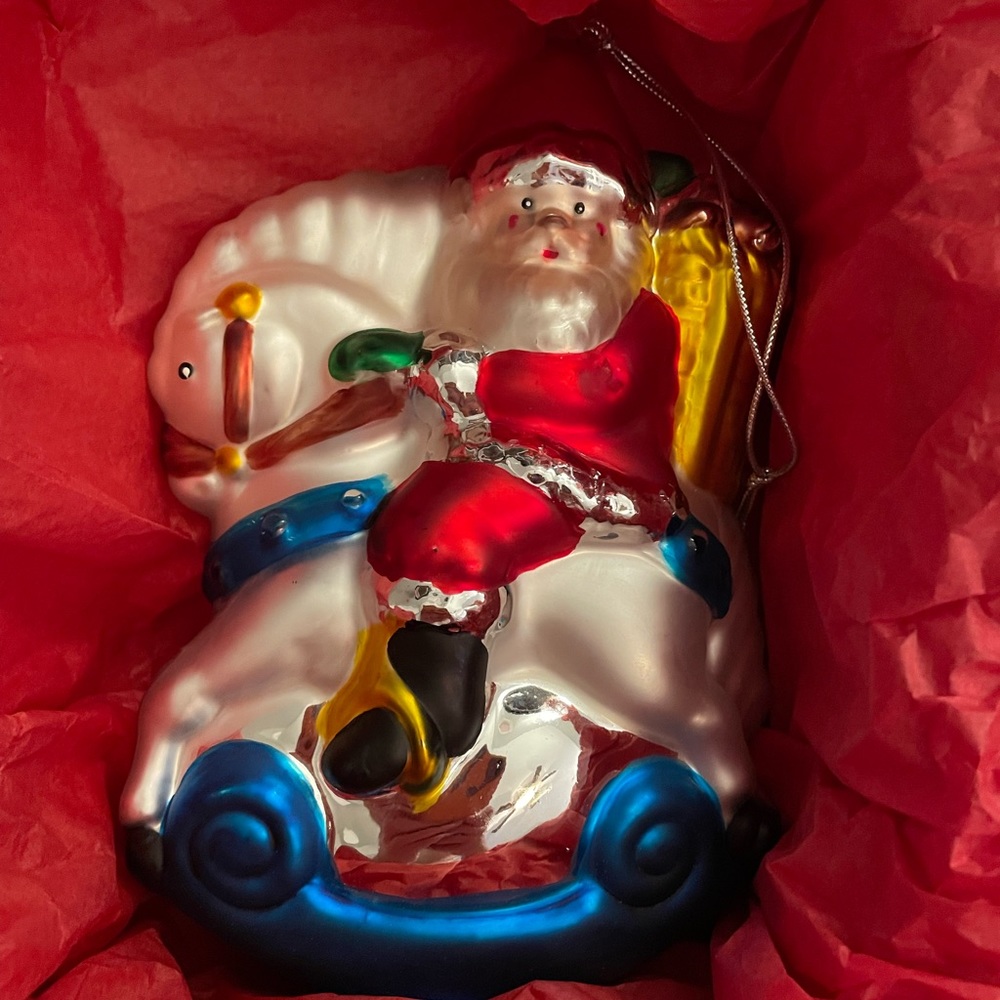 1995 Vintage Christopher Radko Santa Carousel Horse Ornament
